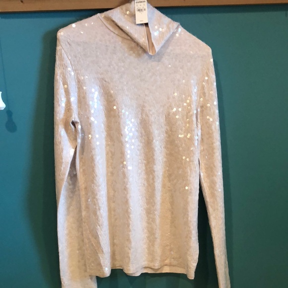 express sequin turtleneck